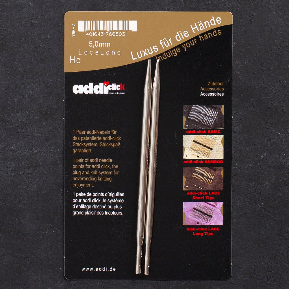 Addi Click Lace 5mm Değiştirilebilir Uzun Uçlu Dantel Şişi - 766-7 - Hobium